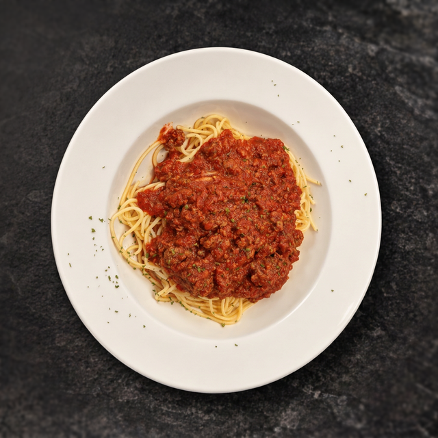 Light Spaghettini Bolognese.